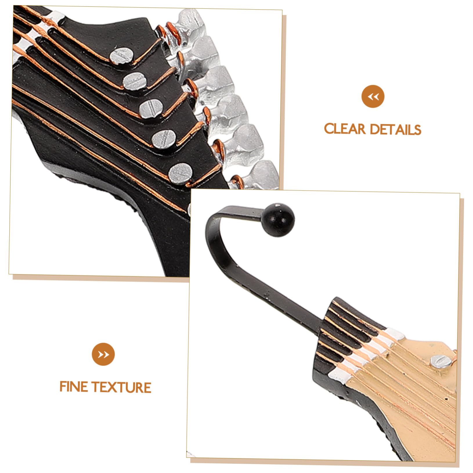 3 Stück Resin Gitarren Wandhaken Dekorativer Schlüssel und Handtuchhalter Kompakte Einzigartiges Musikdesign Einfache Montage für Flur Schlafzimmer für Musikliebhaber