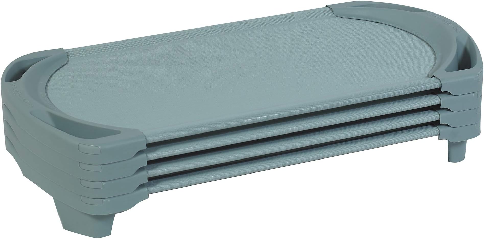Children’s Factory SpaceLine Nap Cots, Kids Daycare and Preschool Sleeping Cot, Toddler Size, Set of 4, Teal Green