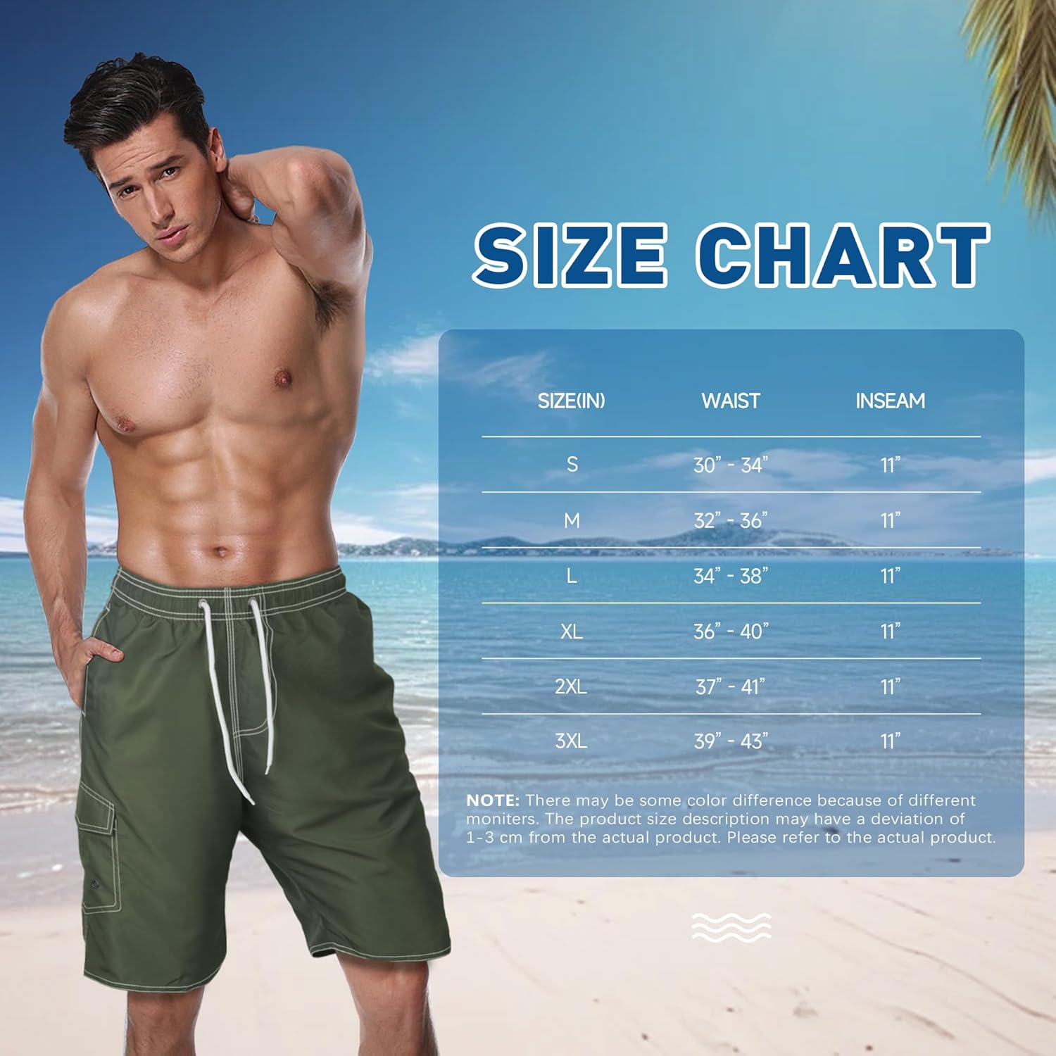 Mens Swim Trunks Swim Shorts Swimming Trunks Swimsuit Quick Dry with Mesh Lining Swimwear - Image 6