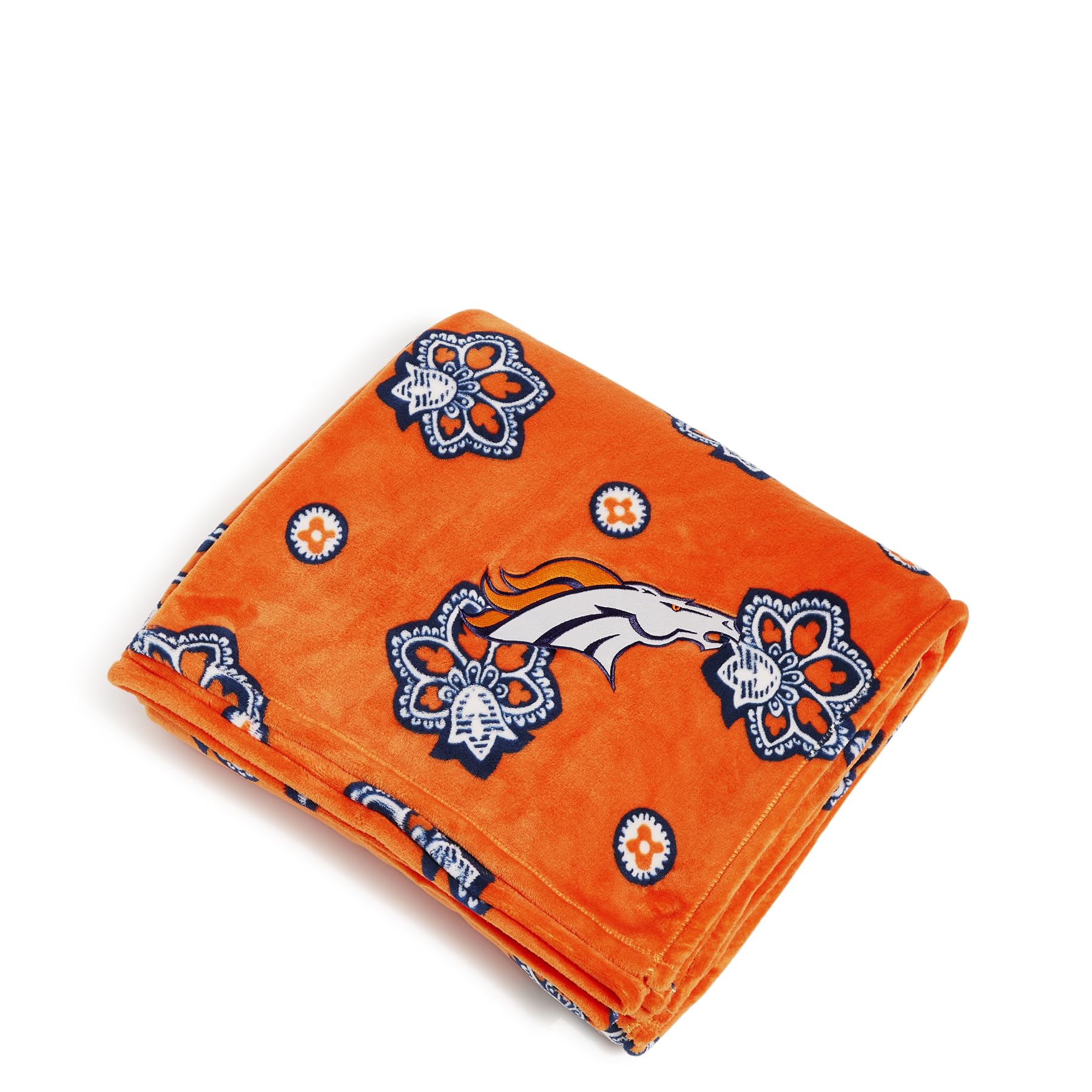 Vera Bradley Women's Fleece NFL Oversized Throw Blanket (Multiple Teams Available), Denverbroncosonorange/Navybandana, One Size