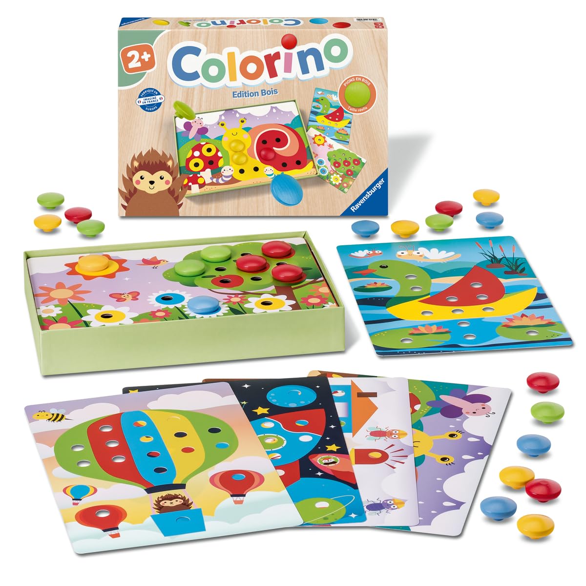 Ravensburger - Colorino - Jeu Éducatif en Bois dès 2 Ans - Apprendre Les Couleurs - Développement de la Motricité et de la Créativité - 24704 - Version Française