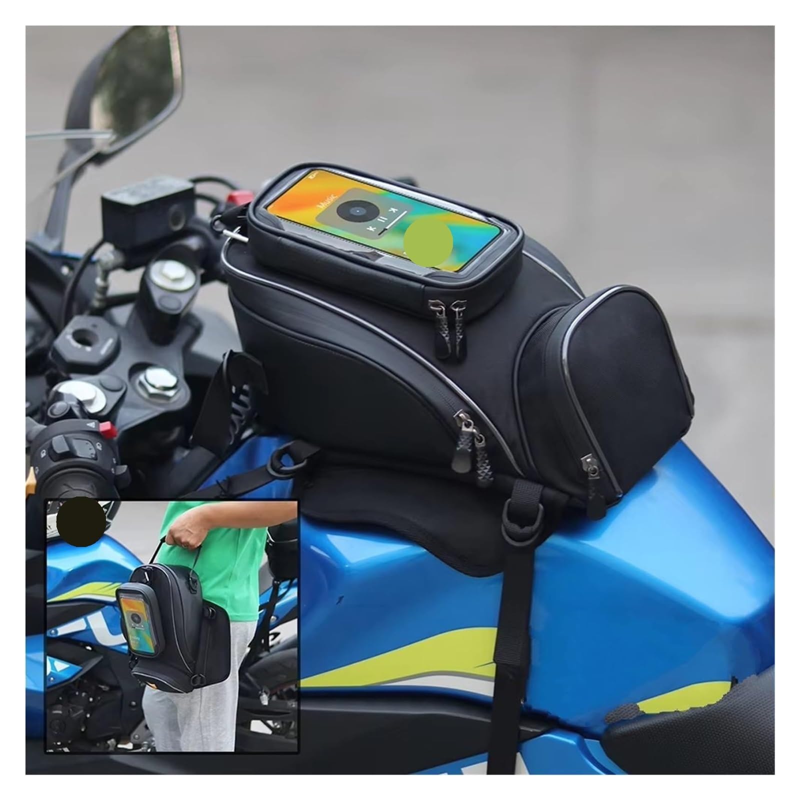 Moto Paraurti Borsa Bagagli per Moto Sella Kit Attrezzi Stivaggio Borsa A Sgancio Rapido Guida Serbatoio Schermo Touch Telefono Porta