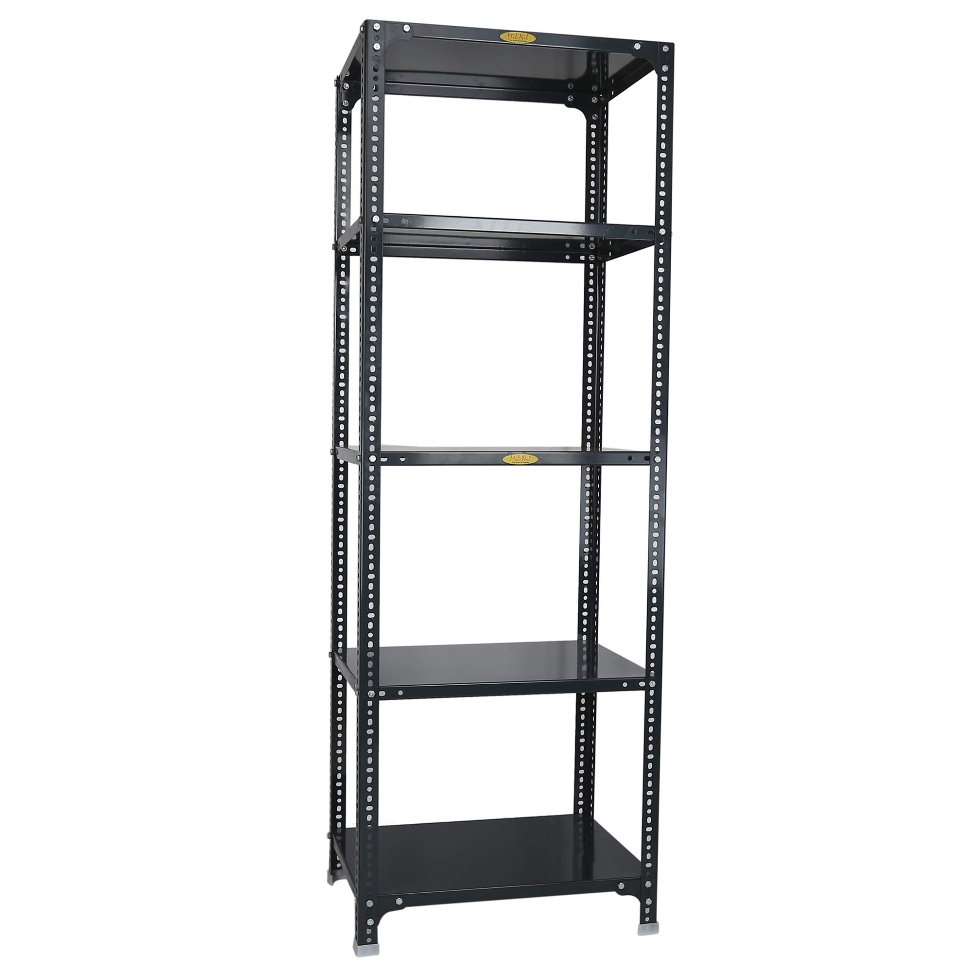Mil-Nil Prime CRC Sheet 5 Shelf Multipurpose Slotted Angle Rack, 72 x 24 x 18 Inch, 24 Gauge (Grey) 16 Gauge Angles-image-48