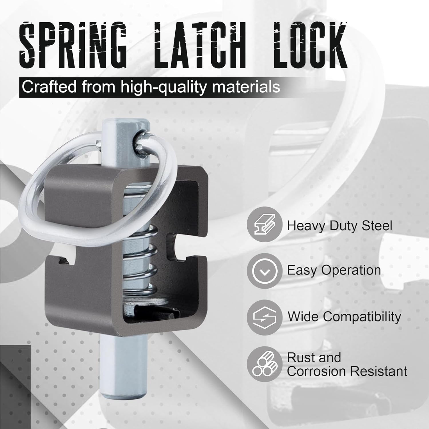 Spring Latch Lock, Weld-On Spring Latch Assembly, Trailer Gate Latch (Pack of 4)
