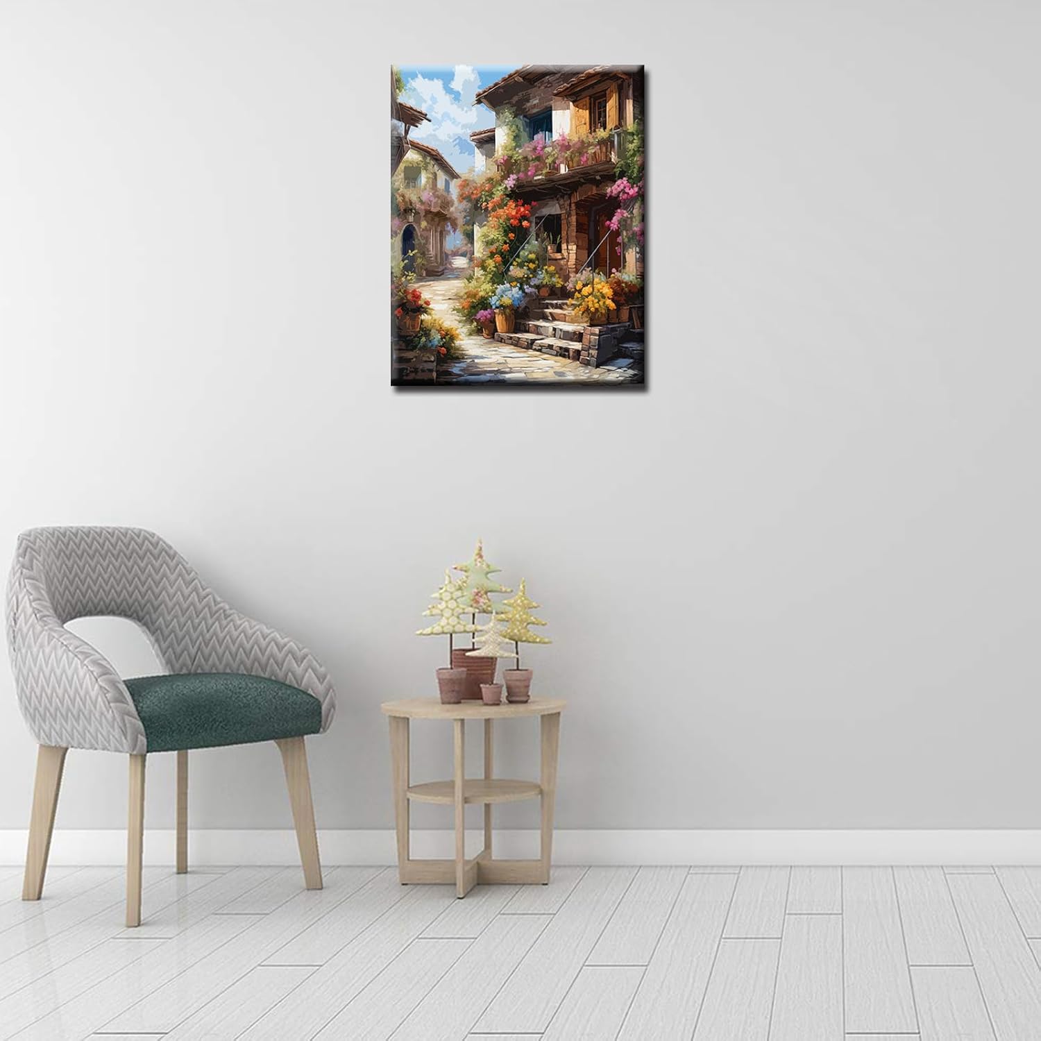 Tucocoo Scenery House Paint by Numbers for Adults Beginner Kids Mountain Natural DIY Oil Painting Kits Arts Crafts for Home Office Room Wall Decoration Painting Picture16x20inch DIY Frame