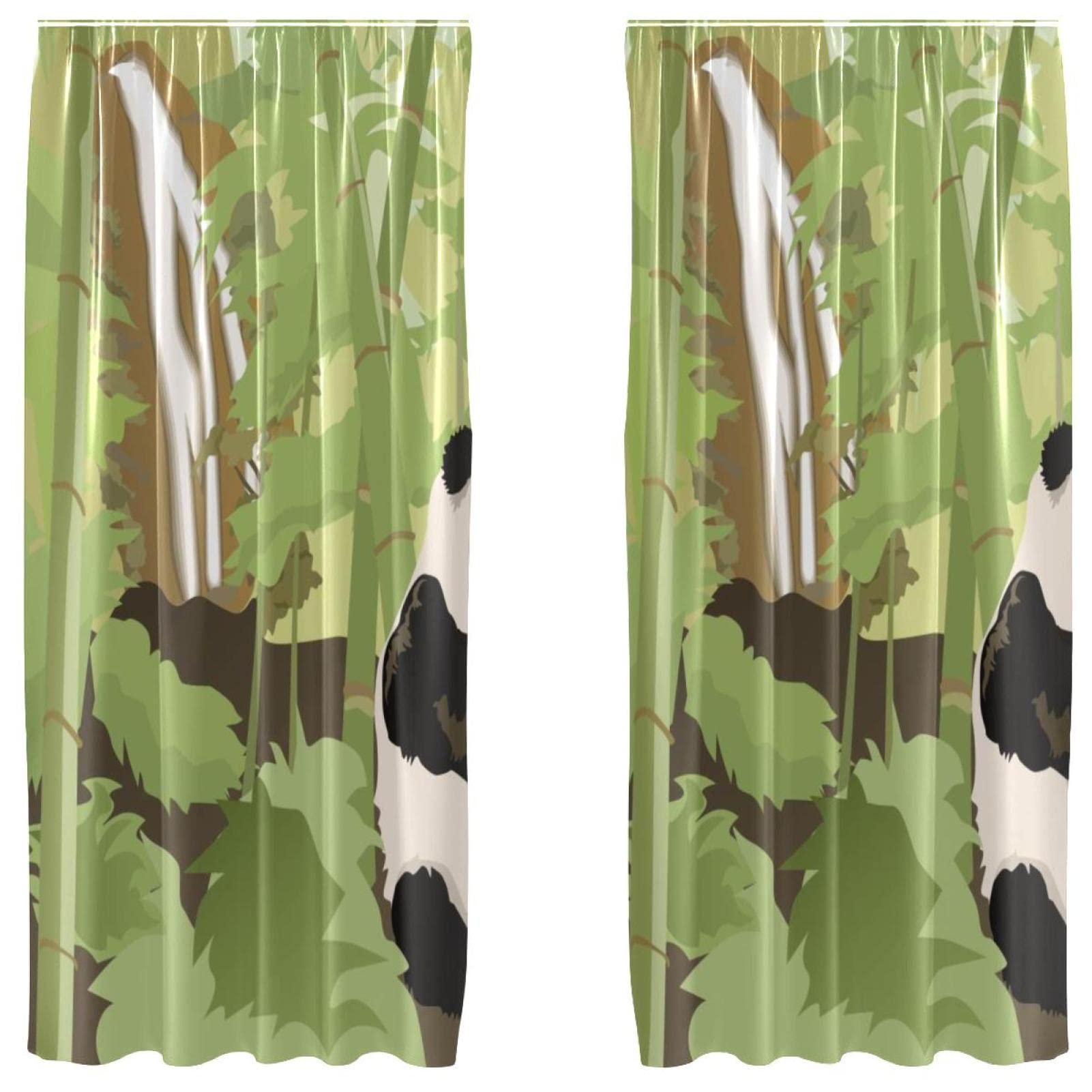 Cortinas de bambú para ventanas apagadas juego decorativo árbol forestal Panda