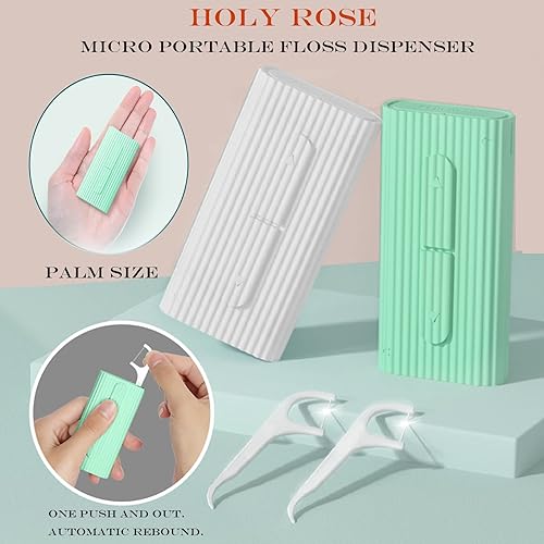 Miniatura 2 de Holy rose - Dispensador de hilo dental portátil, estuche de almacenamiento con palillos de dientes para adultos, 80 unidades, estuche de hilo dental