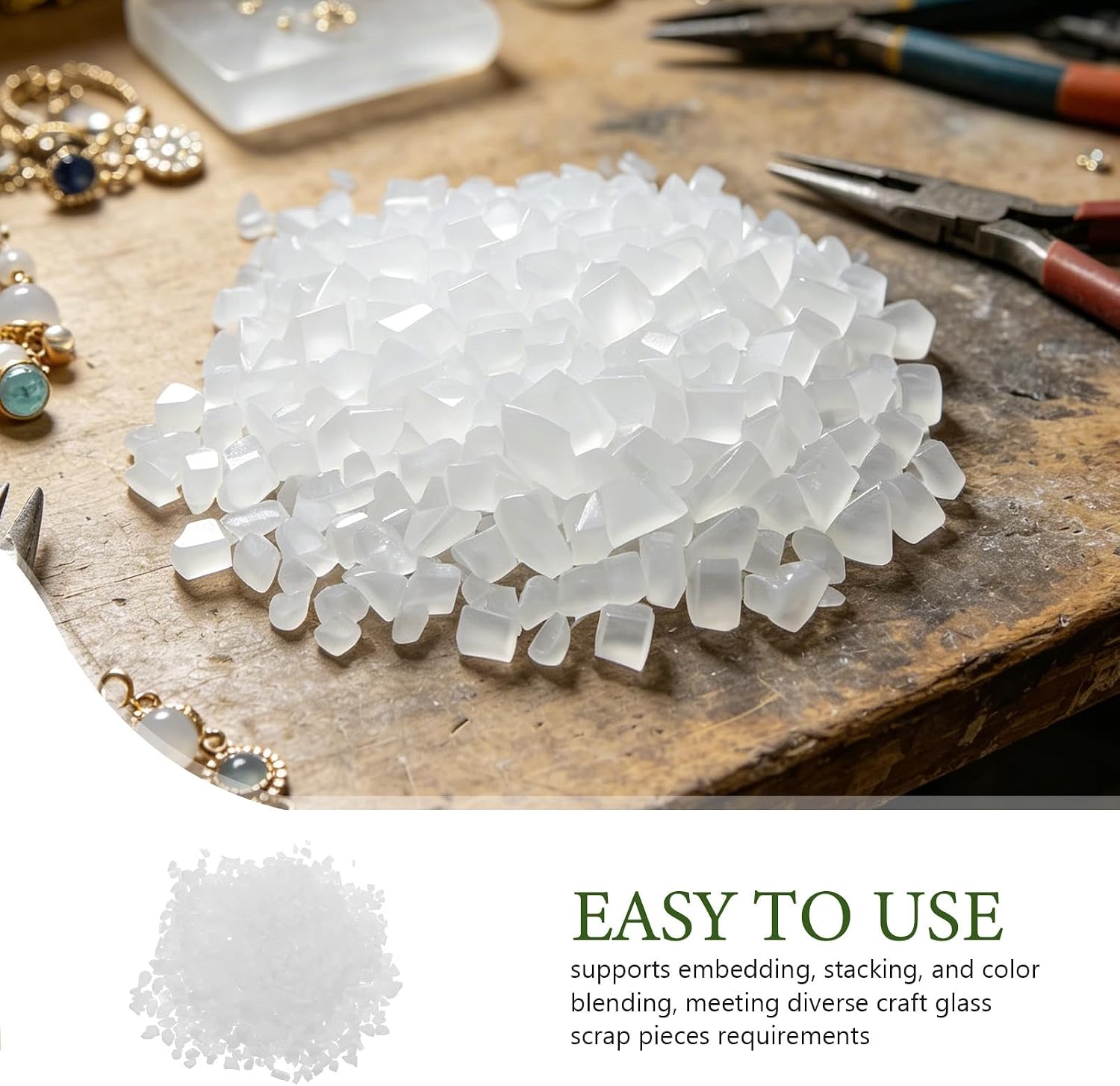VINTORKY 1Bag Stained Glass Fusing Material Kit - Fusible Glass Pieces Scrap for Mosaic Tiles Microwave Kiln Crafting DIY Pendant Jewelry Making Art Project 50g