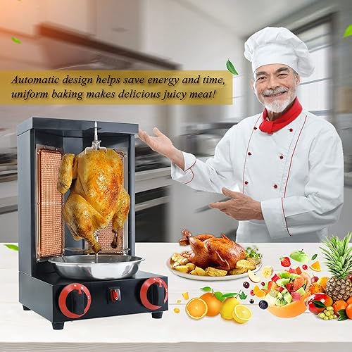 Miniatura 4 de Shawarma casero pollo parrilla gyro asador máquina de asador de encimera asador doner kebab máquina de gas vertical asador propano pavo parrilla