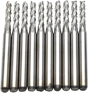Wokesi 10Pcs,2.0mm Cutter Dia,1/8"Shank,38mmOAL,Tungsten Carbide,Threading Roughing Milling Cutter Corn End Mill CNC Router Bits for PCB PVC Carbon Fiber (2.0mm Dia10pc)