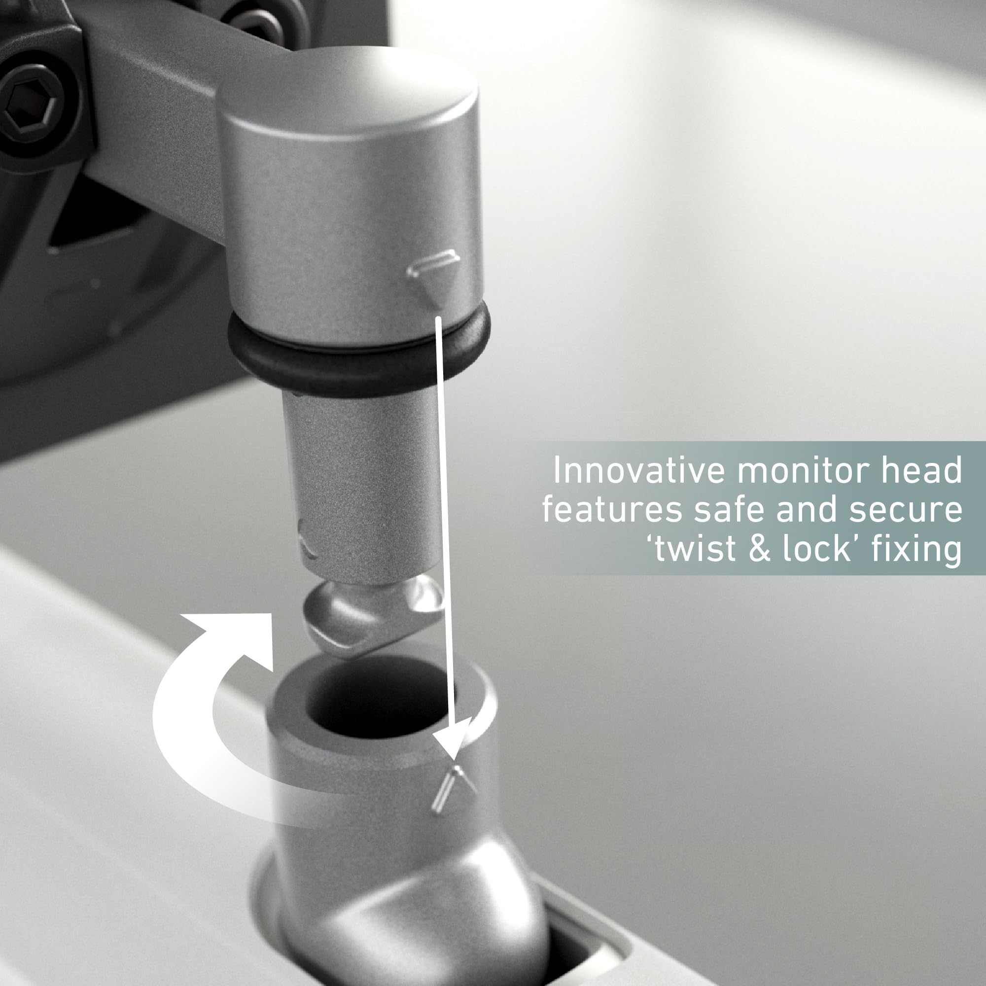 MIRO Supporto da scrivania con braccio singolo per monitor con base con occhielli da 80 mm, braccio regolabile con molla a gas compatibile VESA, gestione dei cavi, adatto a schermi da 17 a 32 pollici