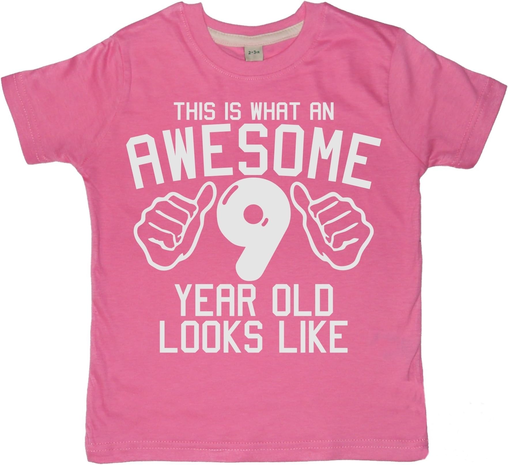 Edward SinclairThis What an Awesome Year Old Looks Like Bubblegum Pink Girls | Birthday T-Shirt in Size Years with A White Glitter Print