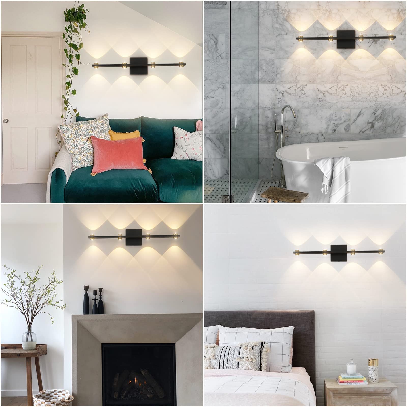 Up Down Wall Light, 4-Lights Indoor Modren Decorative Lighting Bathroom ...