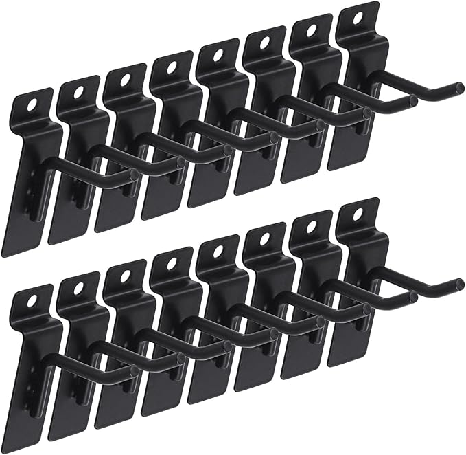 Keadic 20Pcs 2” Slatwall Hooks Set Heavy Duty Slat Wall Shelf Brackets