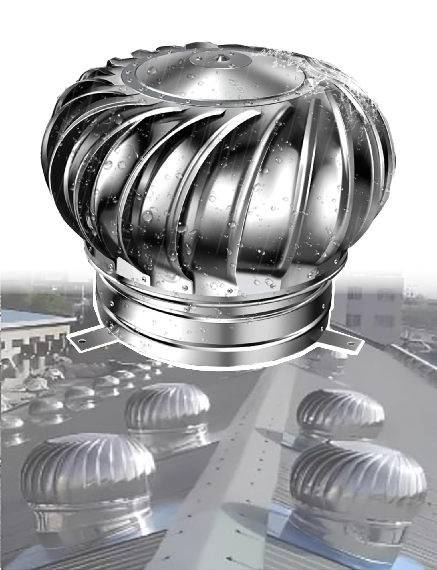 MYXJGNAIY Rotating Chimney Vent Cap-Stainless Steel Exhaust Cap for Roof Pipes,Attics, and External Ventilation, Rain-Weather Resistant(10cm/3.9in)