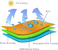 Vista 9 de RosieLily Fundas impermeables para sillas de patio al aire libre, 600D, fundas de muebles de exterior resistentes para sillas apilables, funda