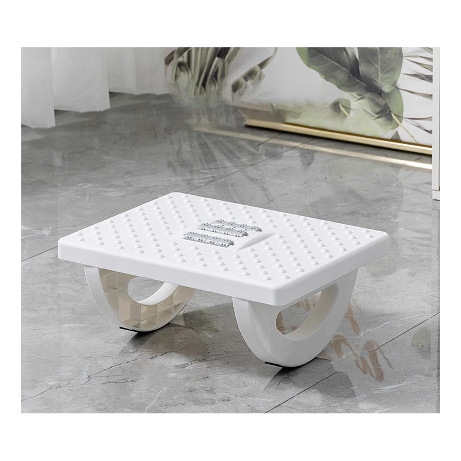 step stool, Strong Load-Bearing Capacity, Roller Massage, Non-Slip Foot Pad, Suitable for Multiple Scenarios(White)