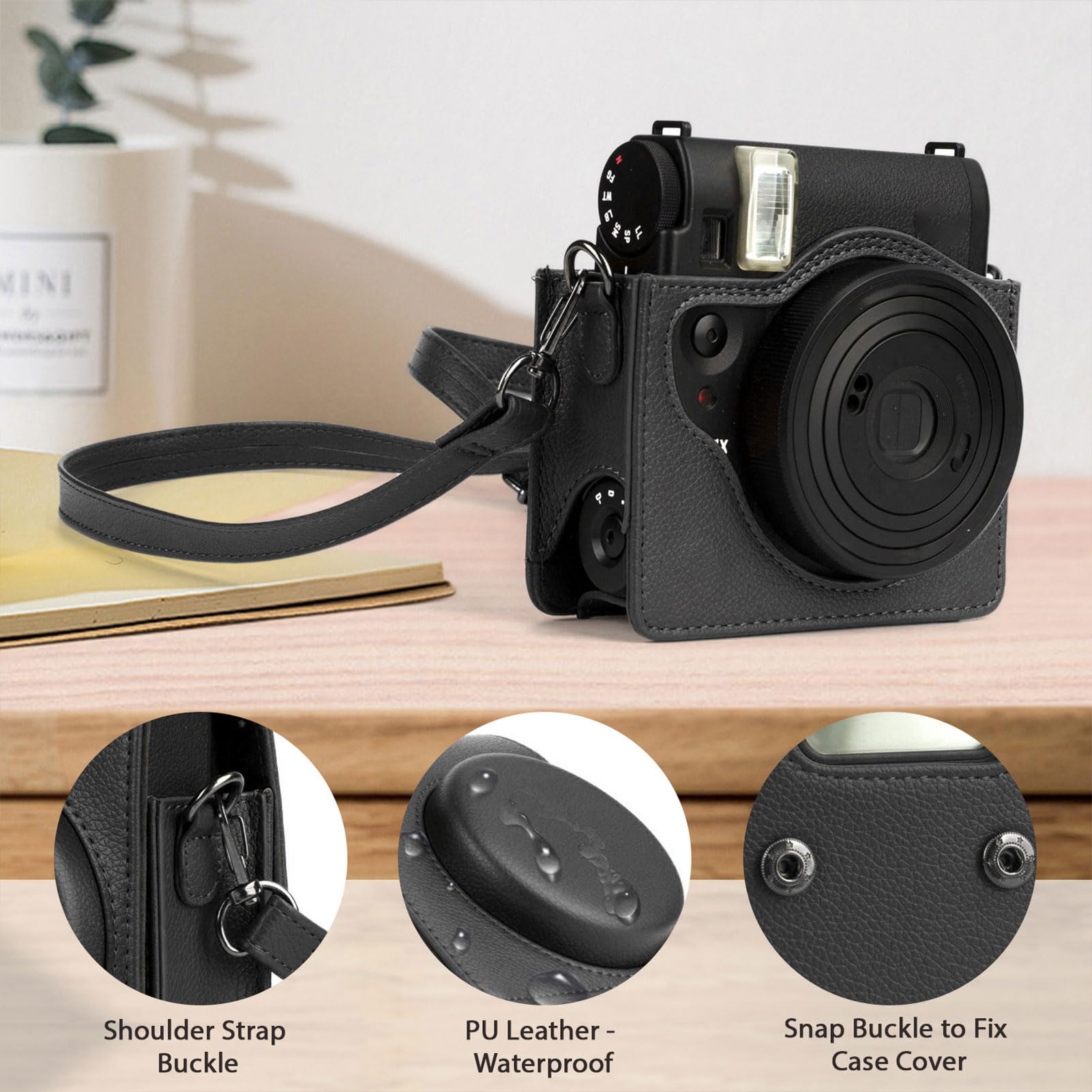 Custodia per fotocamera Mini 99 Borsa protettiva leggera con tracolla regolabile per un facile accesso (Nera)