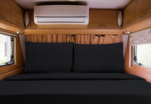 Vista 73 de Elegant Comfort - Juego de sábanas de microfibra, 1500 hilos, tipo hotelero, bordado de tres líneas, 4 piezas, suaves, resistentes a arrugas y Aqua