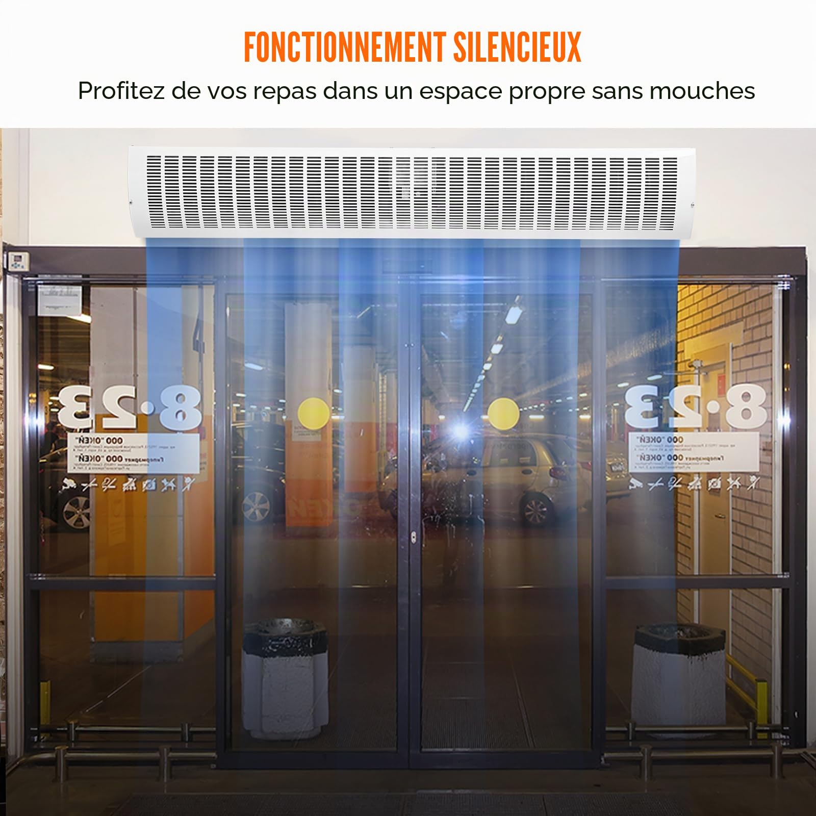 VEVOR Rideau d'air intérieur commercial 1,5 m, super puissance, 2 vitesses, 3566 m³/h, rideaux d'air muraux pour portes, ventilateur intérieur de porte avec interrupteur de fin de course robuste