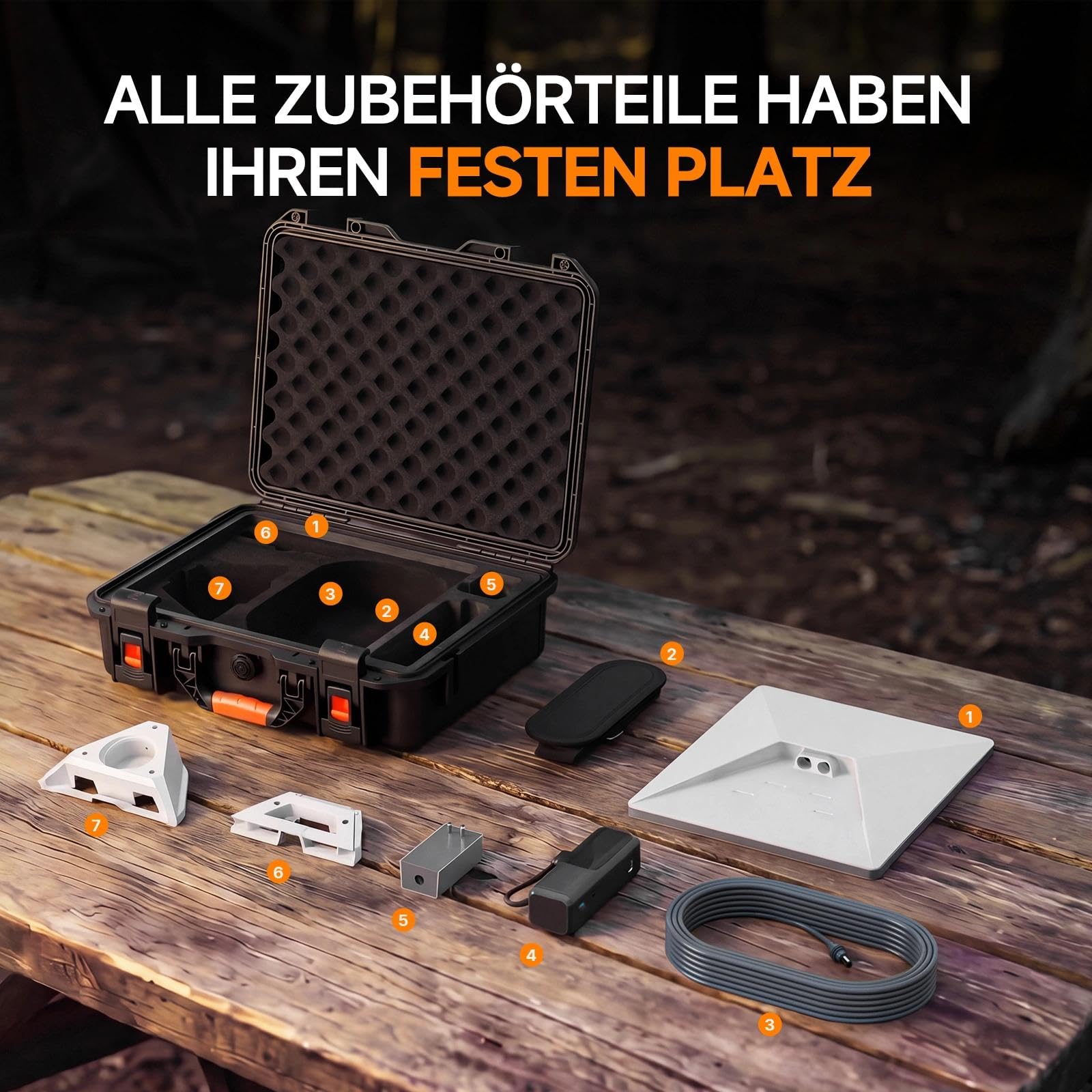 Starlink Mini borsa con vano batteria integrato, impermeabile IP67, custodia rigida con schiuma su misura per Starlink Mini, supporto, adattatore tubo, alimentatore di rete e cavo, ideale per esterni