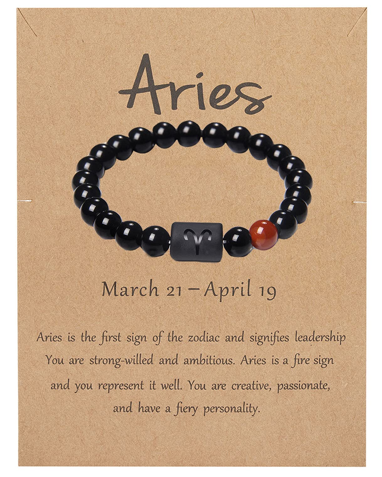 LAKIYOYO Zodiac Bracelet for Men Women Adjustable Natural Black Onyx Stone Bracelet 8mm 10mm Star Sign Constellation Horoscope Bracelet Gifts