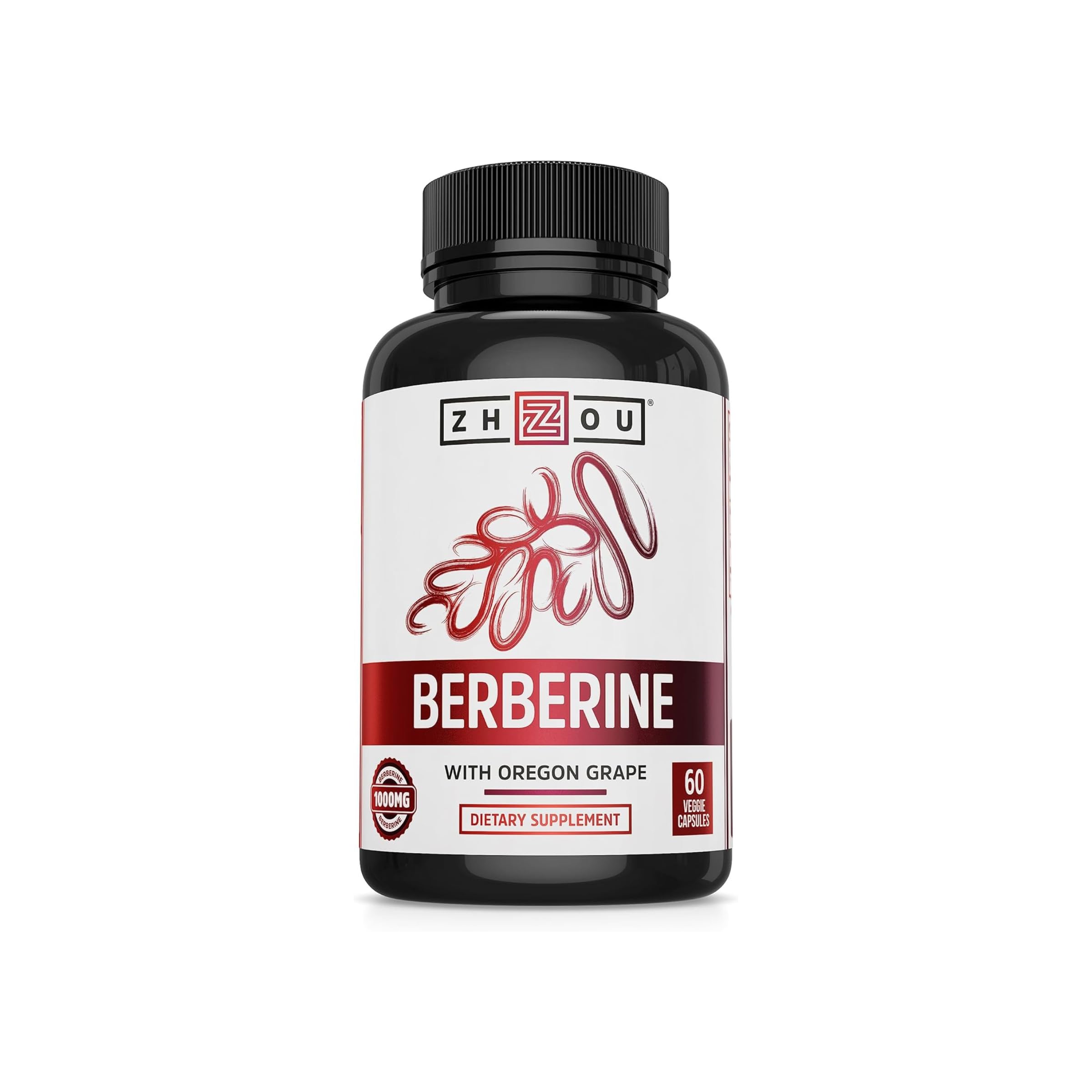 Zhou Nutrition Berberine with Oregon Grape for Healthy Fat Metabolism & Ketone Synthesis, 60Count