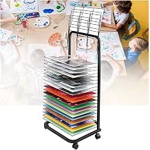 Art Drying Rack, Art Drying Rack Foldable with Casters Metal 75-Pound Capacity Multiple Sizes for Studios