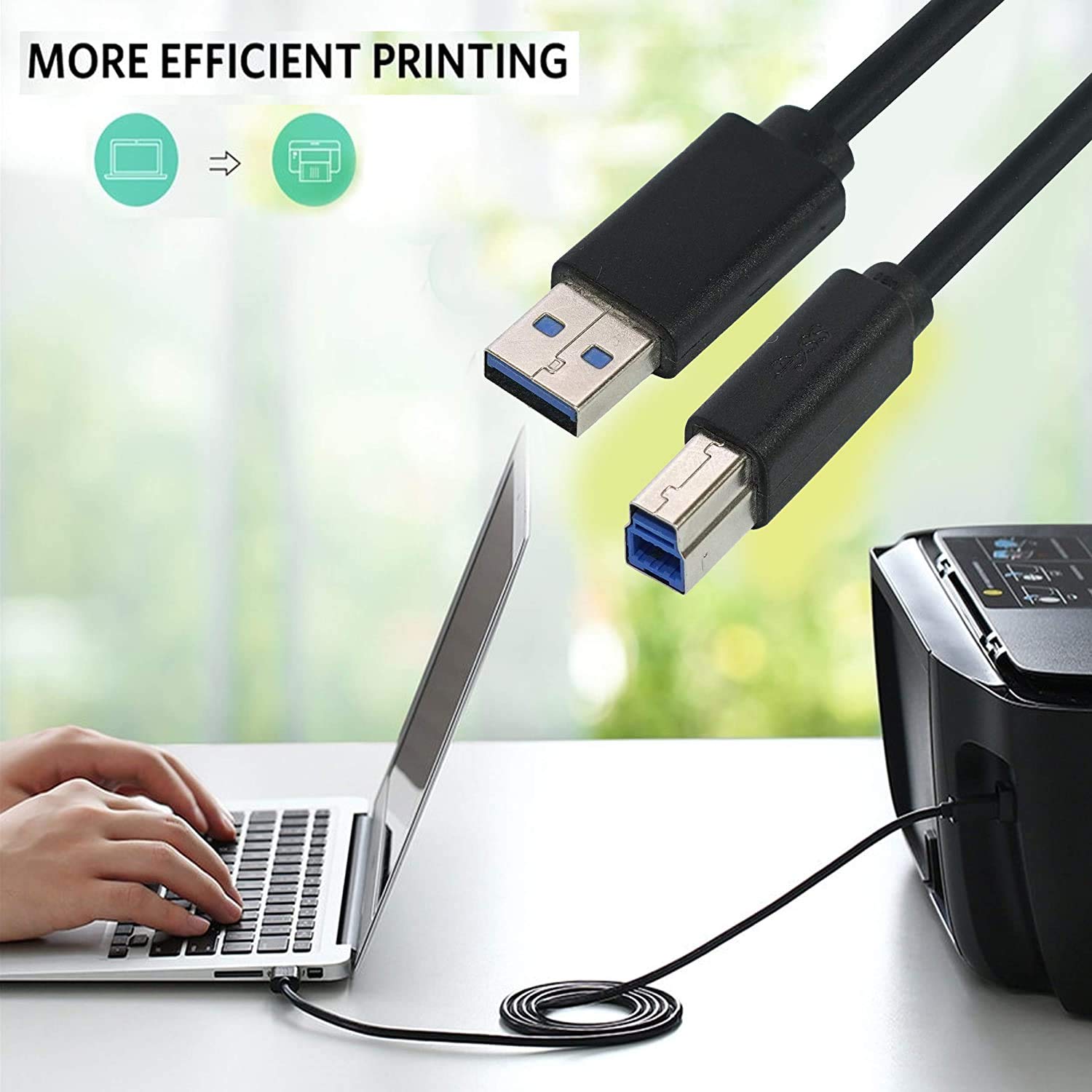 CARE CASE USB 3.0 Printer Cable - 9 Feet -6