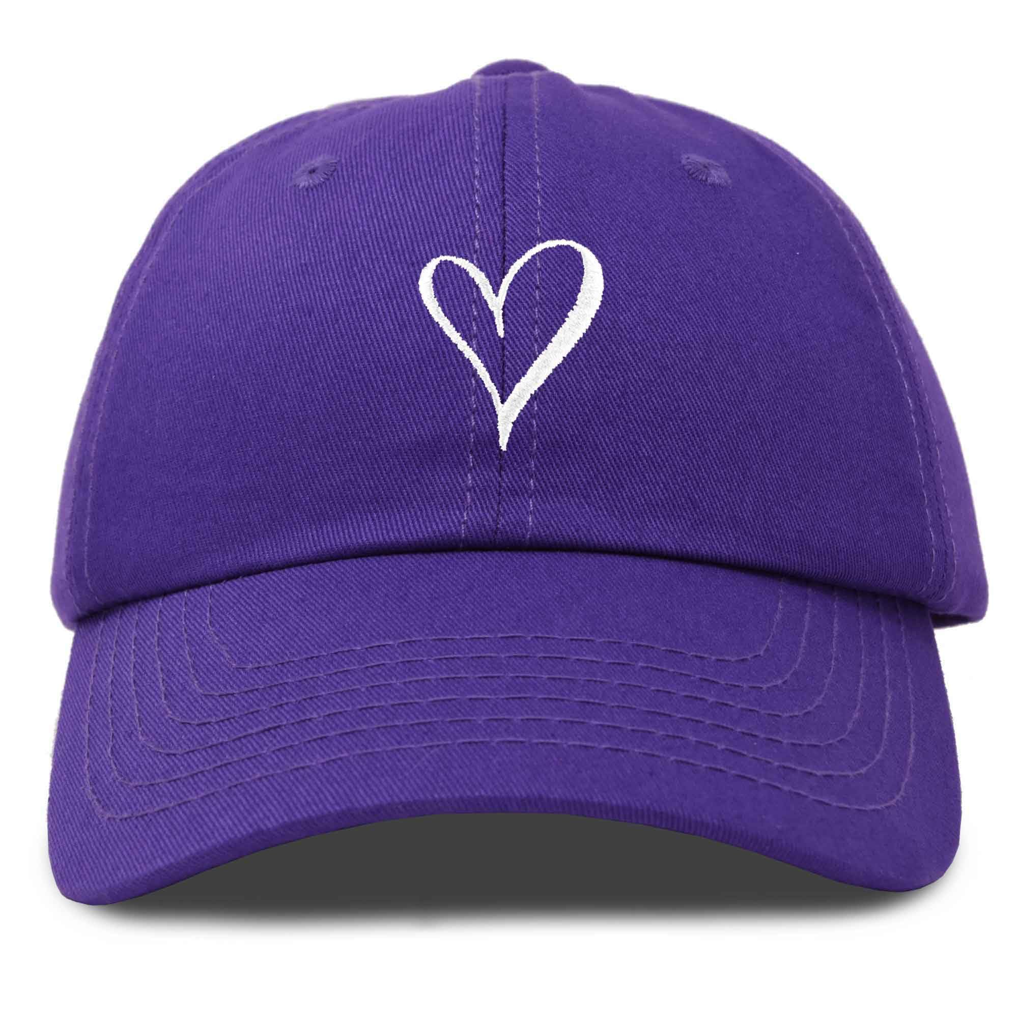 Hand Drawn Heart Hat Womens Embroidered Baseball Cap