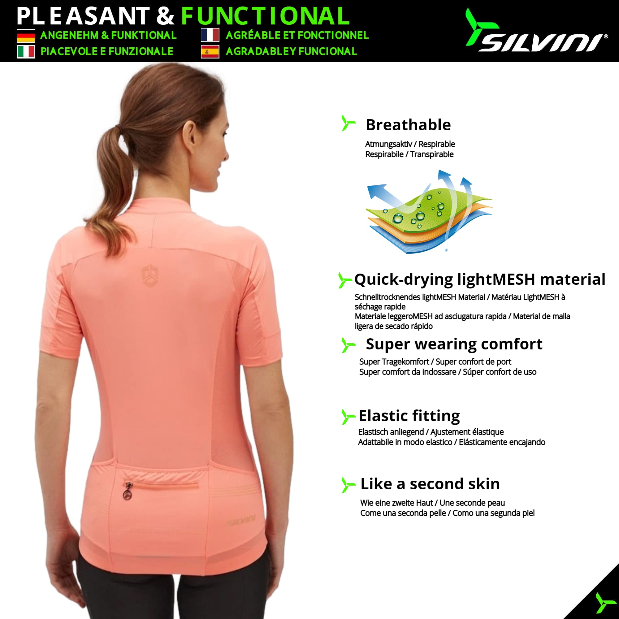 Silvini Damen Gela Giacca in materiale impermeabile e antivento estremamente leggero