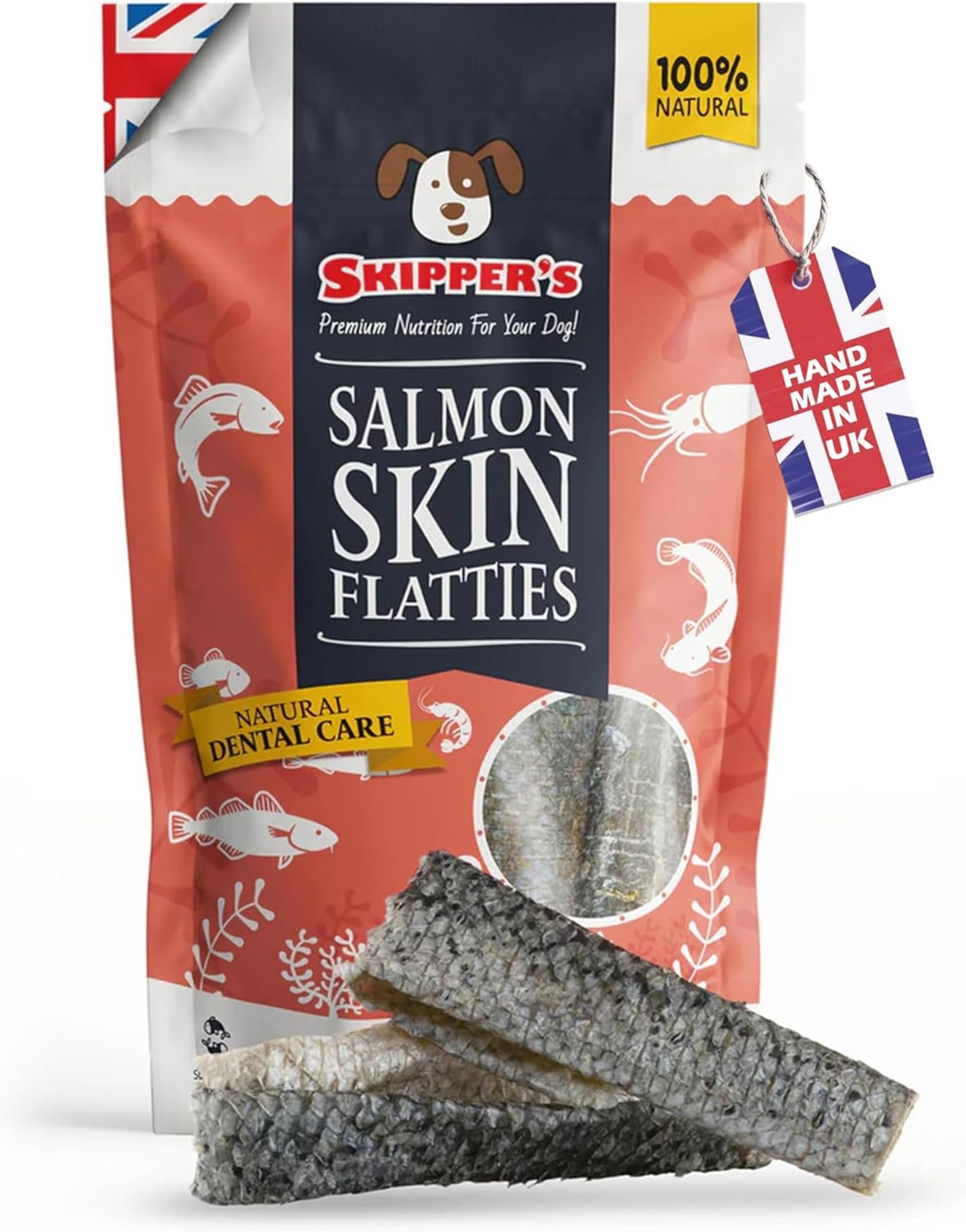 – Salmon Skin Flatties Dog Treats, Remove Plaque, Healthy Source of Omega Oils, Naturally Low in Fat