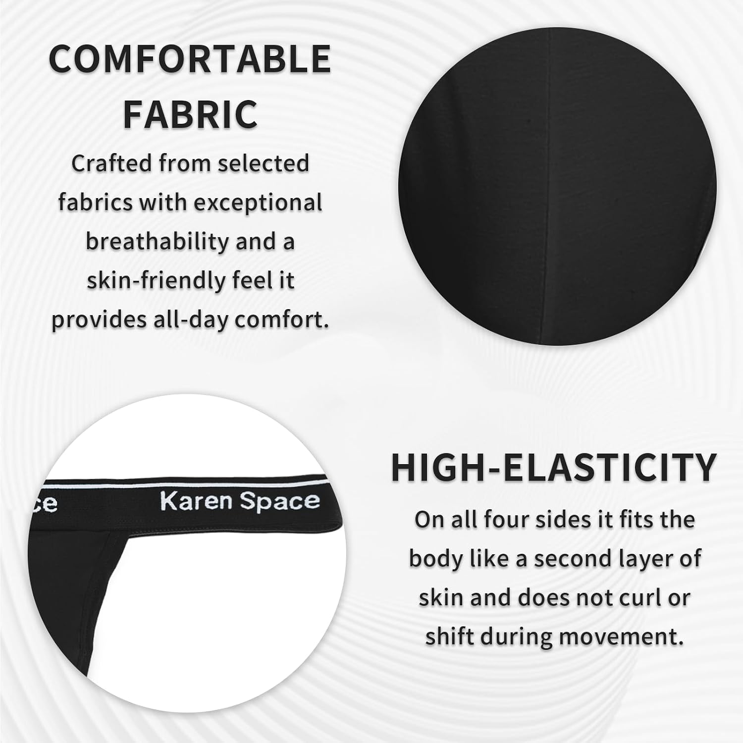 KAREN SPACE Men's Thong Underwear Cotton G-String Low Rise Thong Athletic Supporters for Men