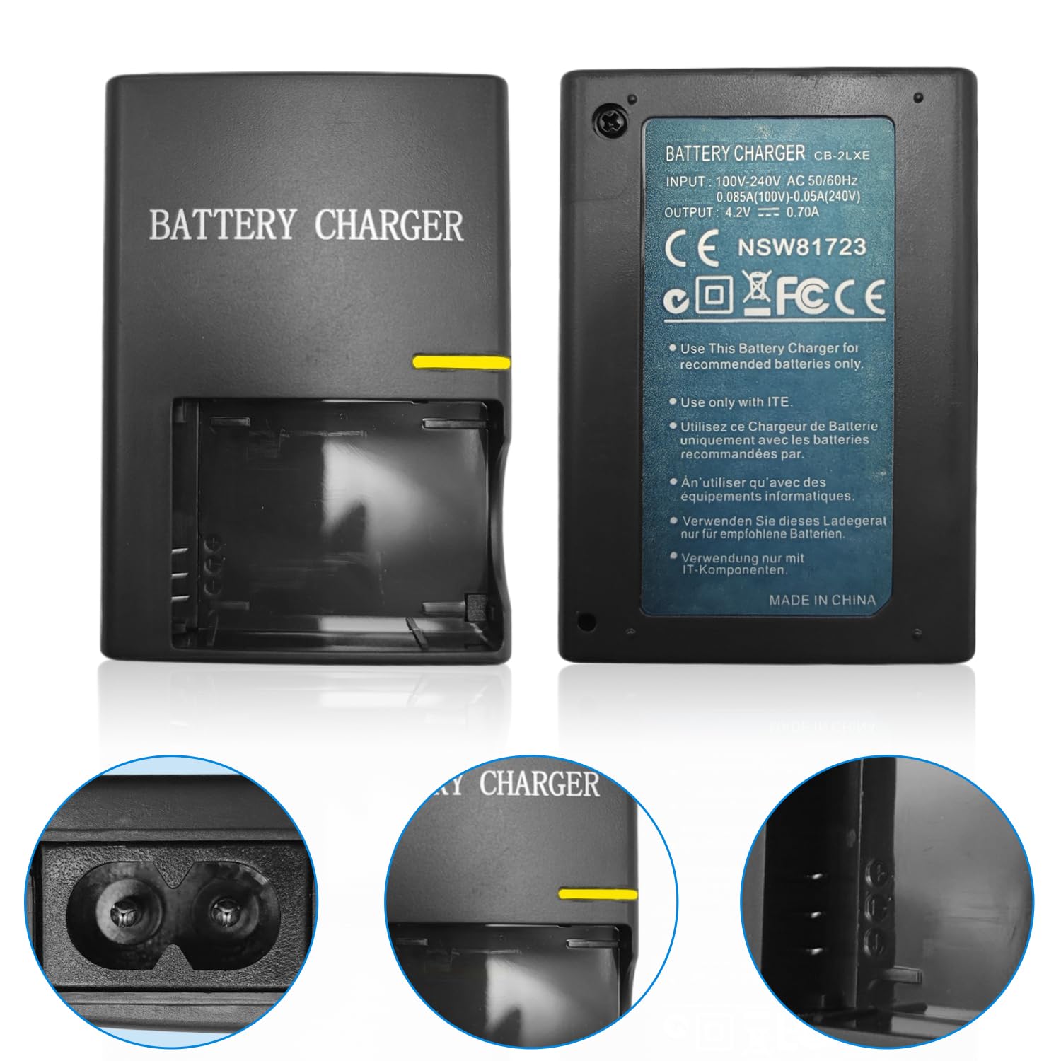 NB-5L CB-2LX - Caricabatteria per batteria Nb-5 l, compatibile con Canon PowerShot S100, S110, SD900 is, SD950 is, SD970 is, SD990 is,SX200 is,SX210 is,SX220 is,SX230 HS Camera