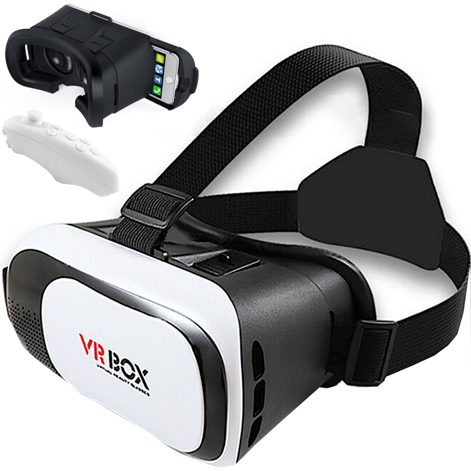 Retoo Occhiali VR 3D Visore di Realtà Virtuale per Giochi, Film su Smartphone da 3,5-6,3 Pollici con Telecomando e visore a 360°, Occhiali visori VR compatibili con Android, iPhone, Samsung, Moto, LG