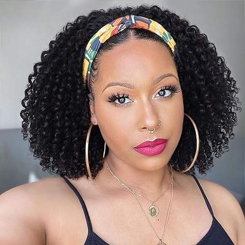 Peluca rizada corta para mujeres negras, peluca rizada, resistente al calor, sintética, 2 tonos, marrón oscuro degradado, afro