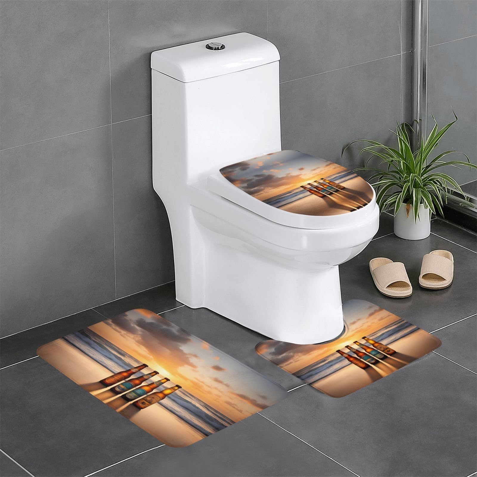 Tapis de bain de salle de bain antidérapant lot de 3 pièces à séchage rapide