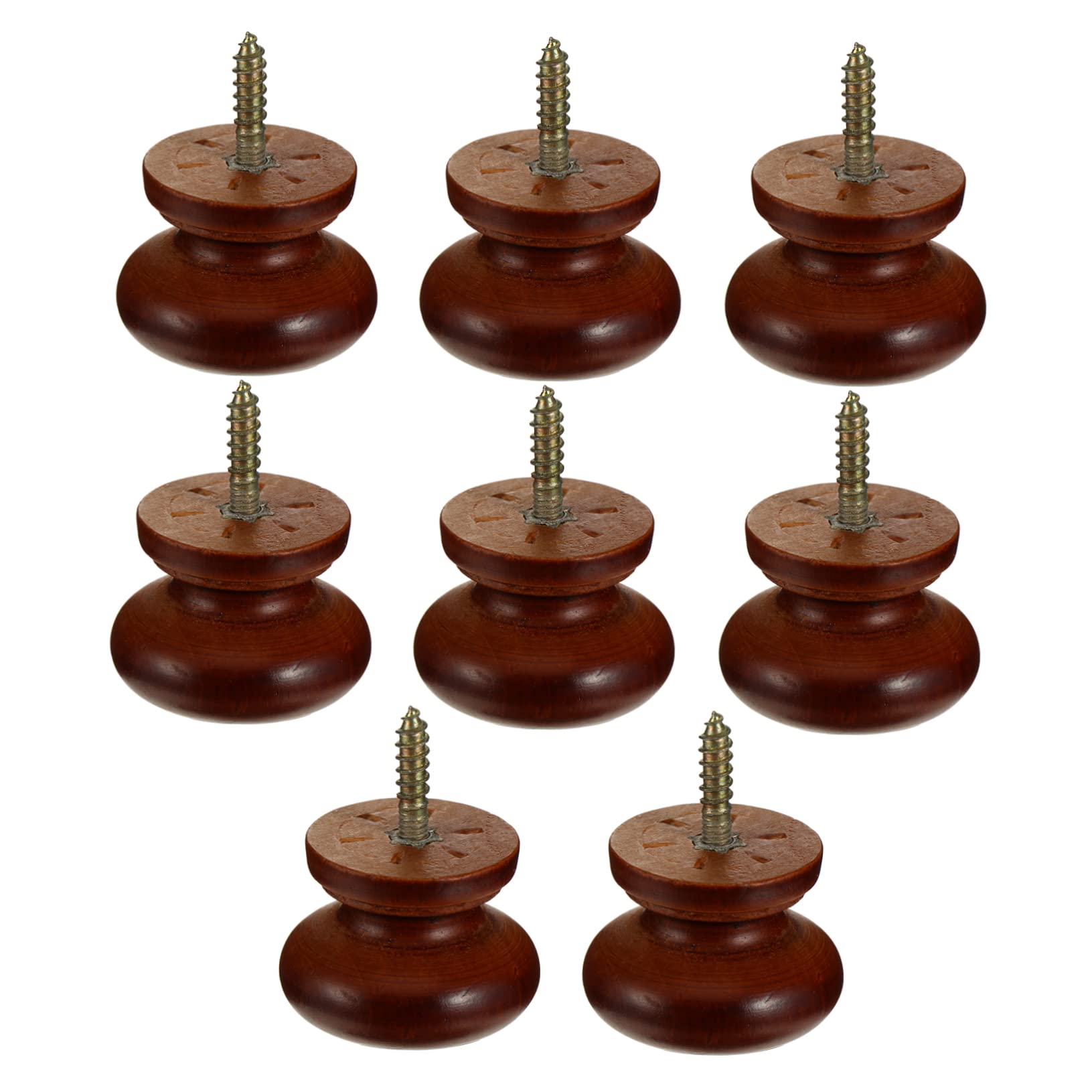 IWOWHERO Handle Wood Cabinet Knob 8pcs Coffee for Drawers