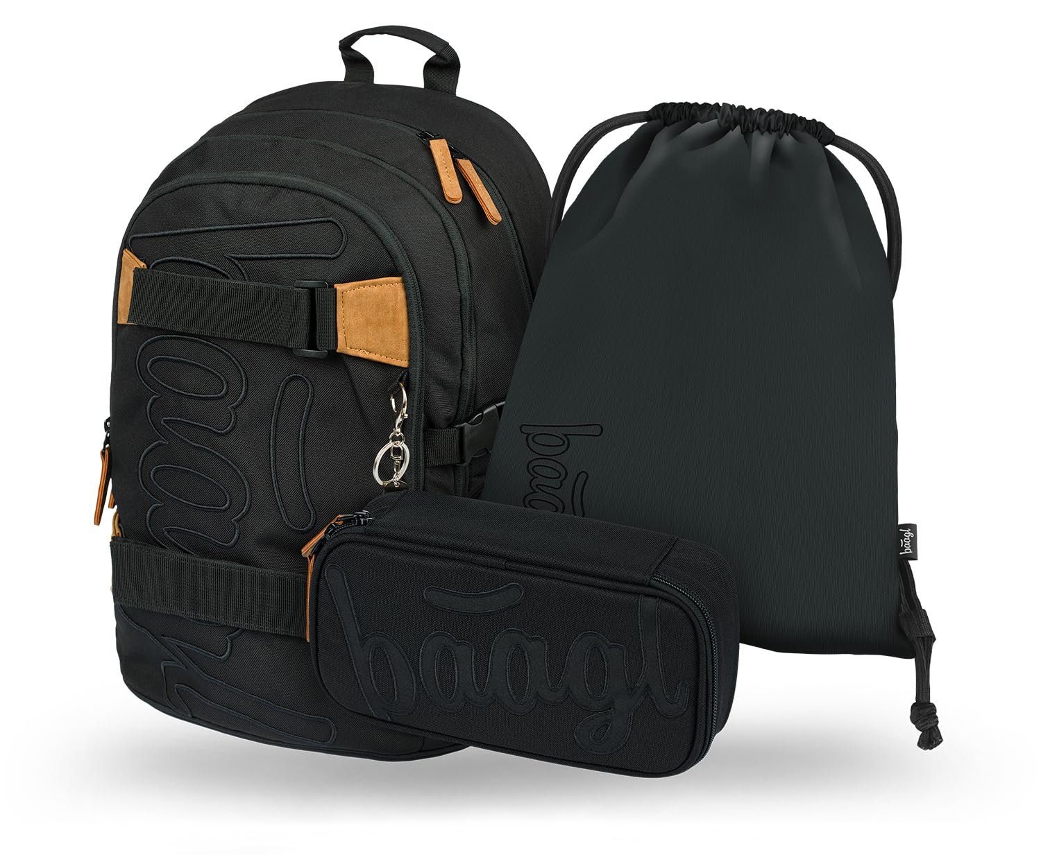 Baagl Wednesday Nevermore - Mochila escolar para niños y niñas, 3 piezas, mochila escolar a partir de 3 clases, mochila escolar con correa para el pecho, mochila escolar ergonómica