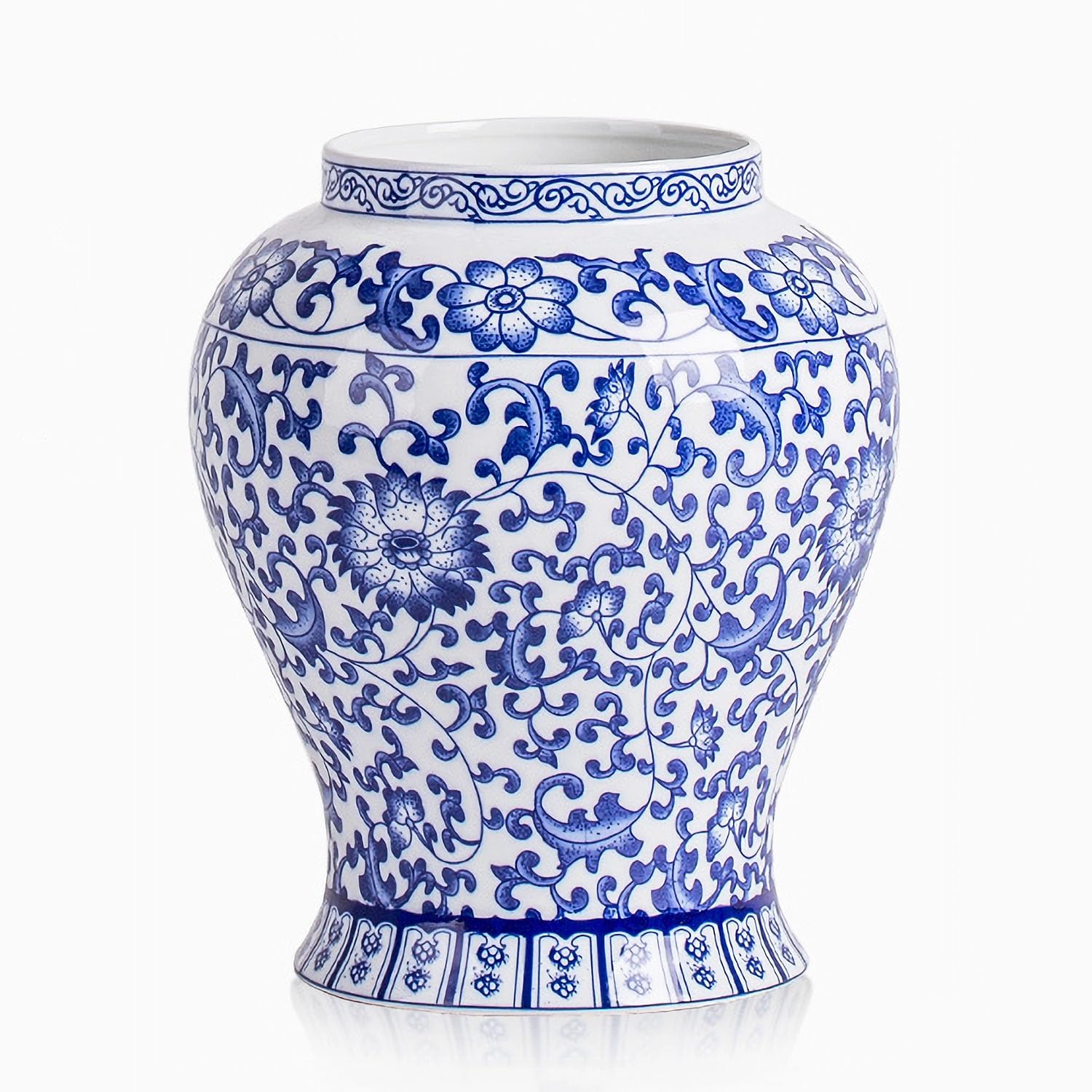 Amazon.co.jp: XIUWOUG ヴィンテージブルーとホワイトの花瓶