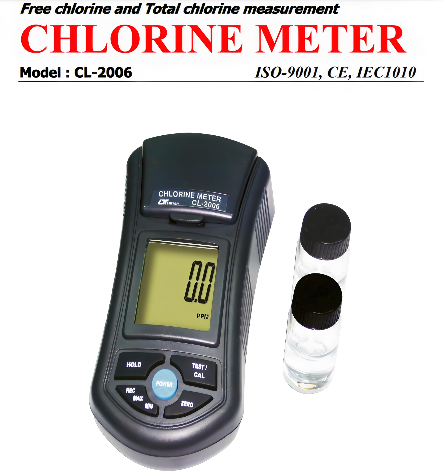 i-POOK CHLORINE METER CL-2006 chlorine levels Meter Chlorine Meter Chlorine Tester PH Tester Chlorine Water Quality Testing Device Portable High Precision Easy To Use Made in Taiwan