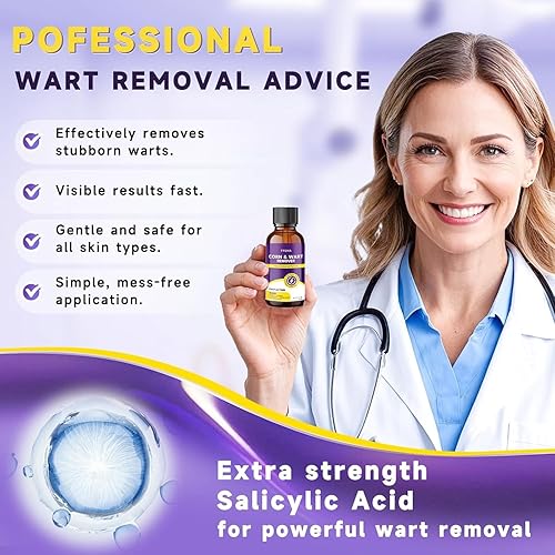 Miniatura 4 de TTsiya Eliminador de verrugas para congelar, removedor de marcas cutáneas de acción rápida con ácido salicílico, líquido para eliminar verrugas de