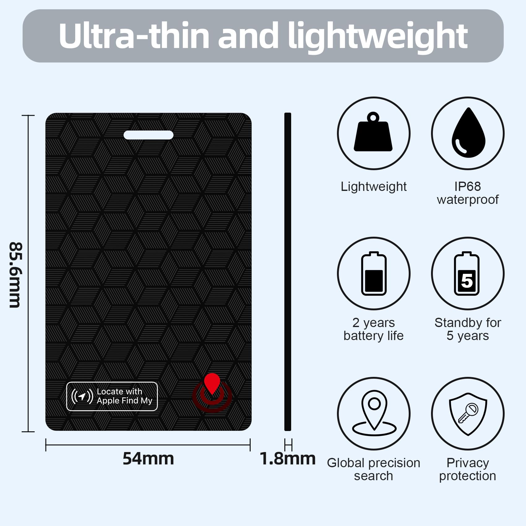 Wallet Tracker Card, Air-Tags Bluetooth Tracker for Wallets, Slim