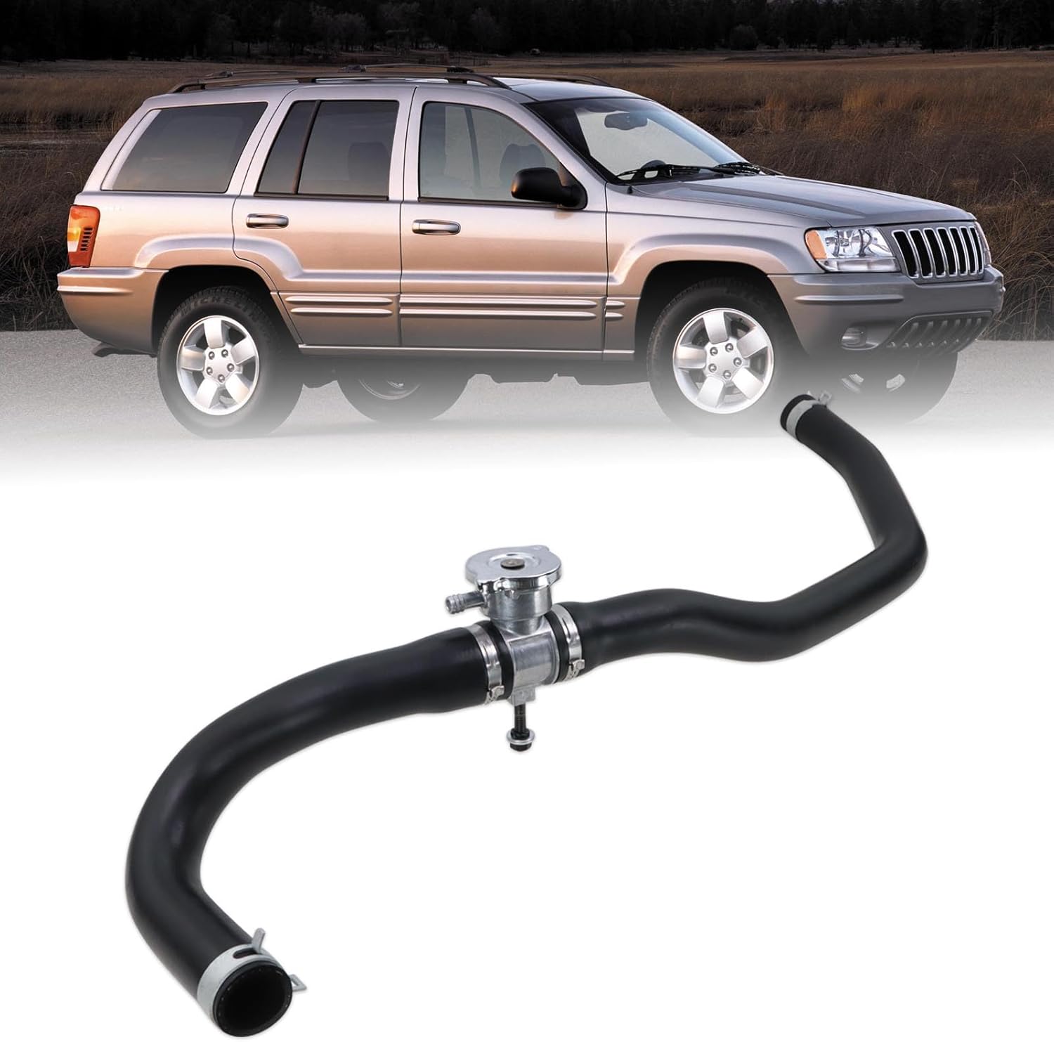 Upper Radiator Hose Fits 2011-2020 Dodge Durango,2015-2019 Challenger/Charger,2012-2017 Journey,2003-2004 Neon,2000-2020 Jeep Grand Cherokee,2003-2008 Chrysler PT Cruiser Replace#5058394AA