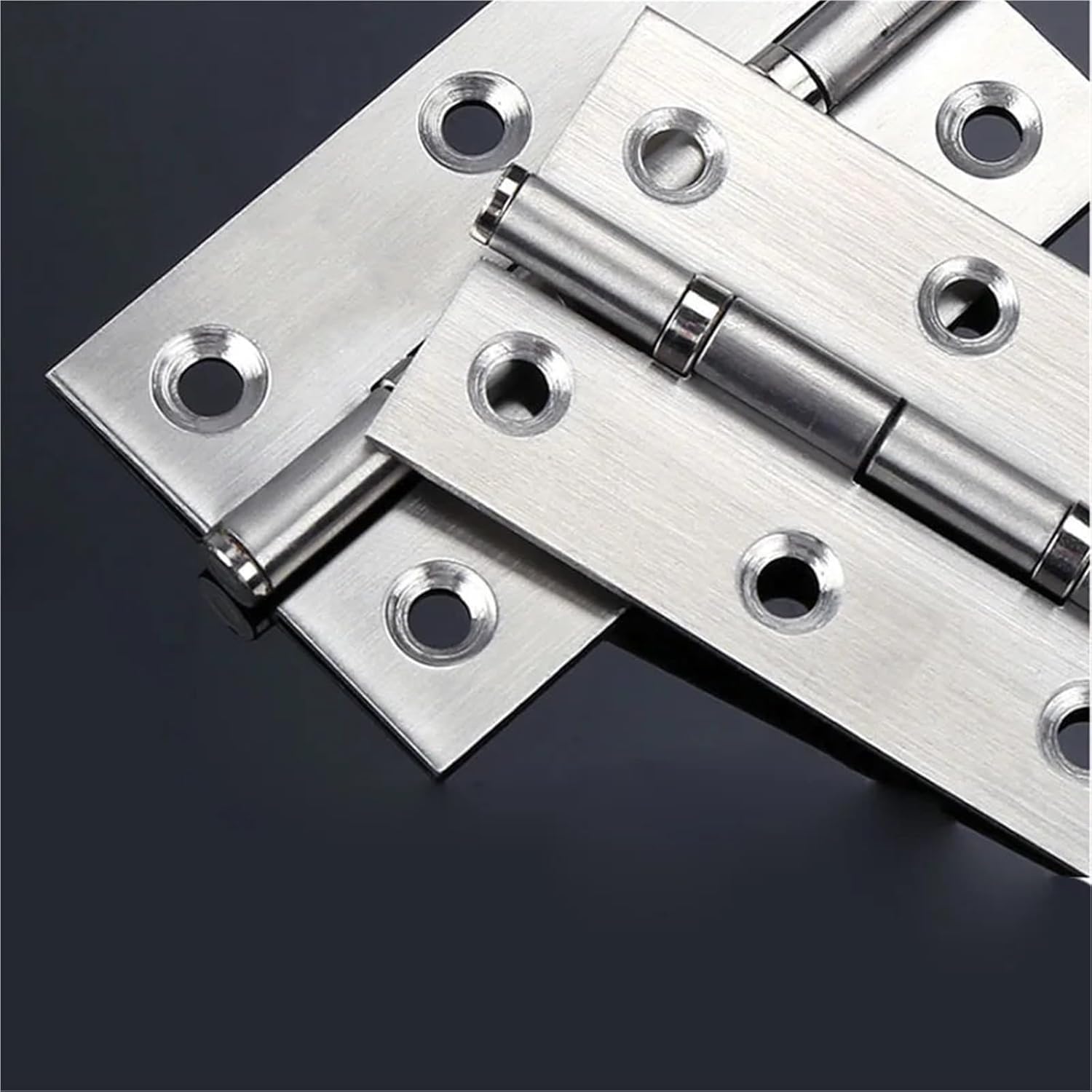 Non-Mortise Door Hinges 10 PCS Mini Flat Hinge Stainless Steel Cabinet Doors Windows Hinge Wooden Box Equipped Furniture Hardware for Door Cabinet(2 inch)