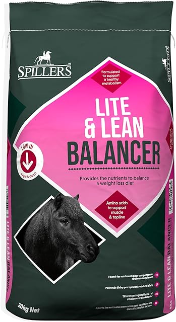SPILLERS Lite & Lean Balancer Horse Feed, 20KG  Multi-Vitamin & Mineral Balancer Supplement for Horses and Ponies on a Weight Loss Diet - High in Lysine, Low in Starch and Sugar, Contains Biotin