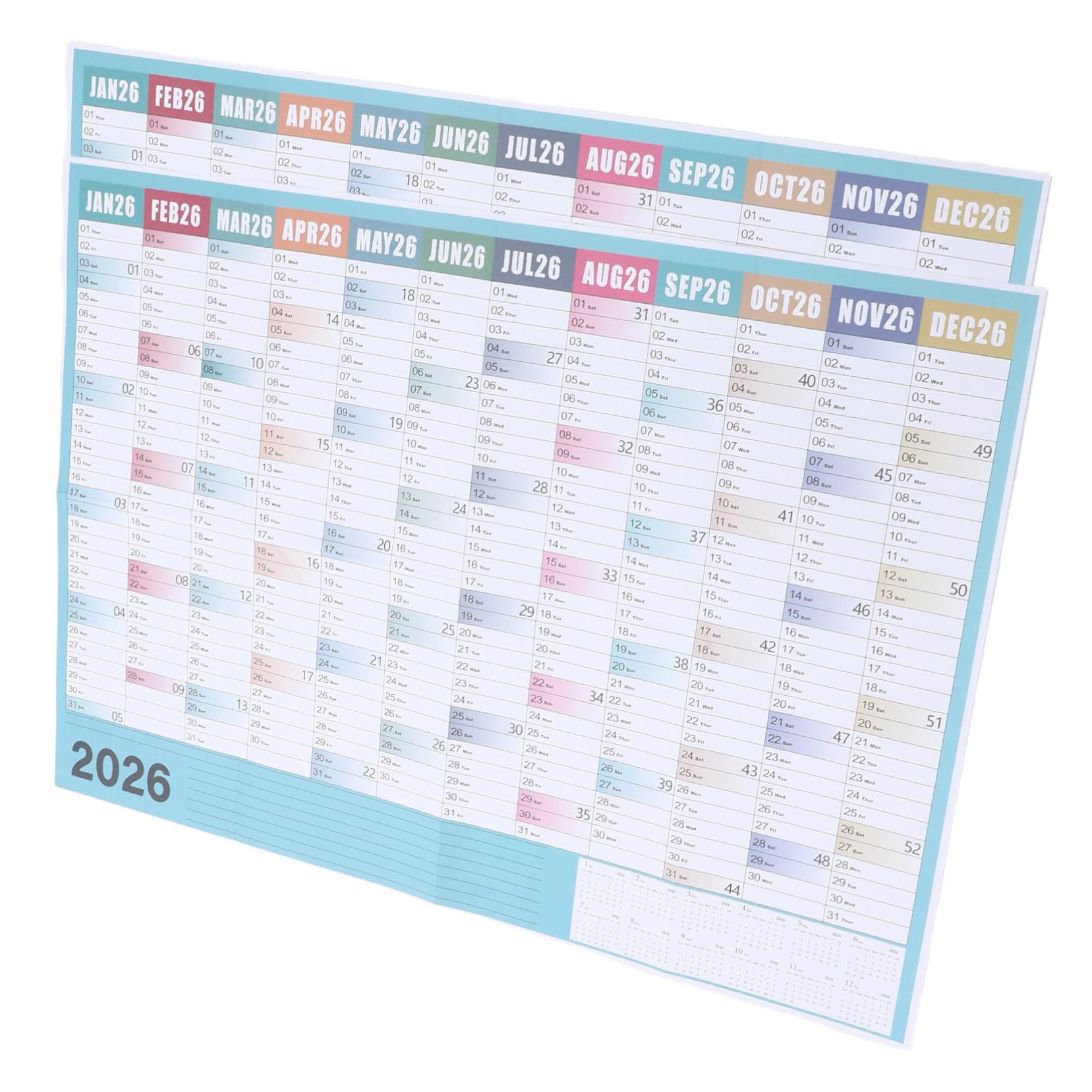 Kalender 2026, Tageskalender zum Abreißen, Wandkalender mit großem Datum, kompakter englischer Tischplaner für Zuhause, Büro, Studentenwohnheim, Klassenzimmer, Terminerinnerung und