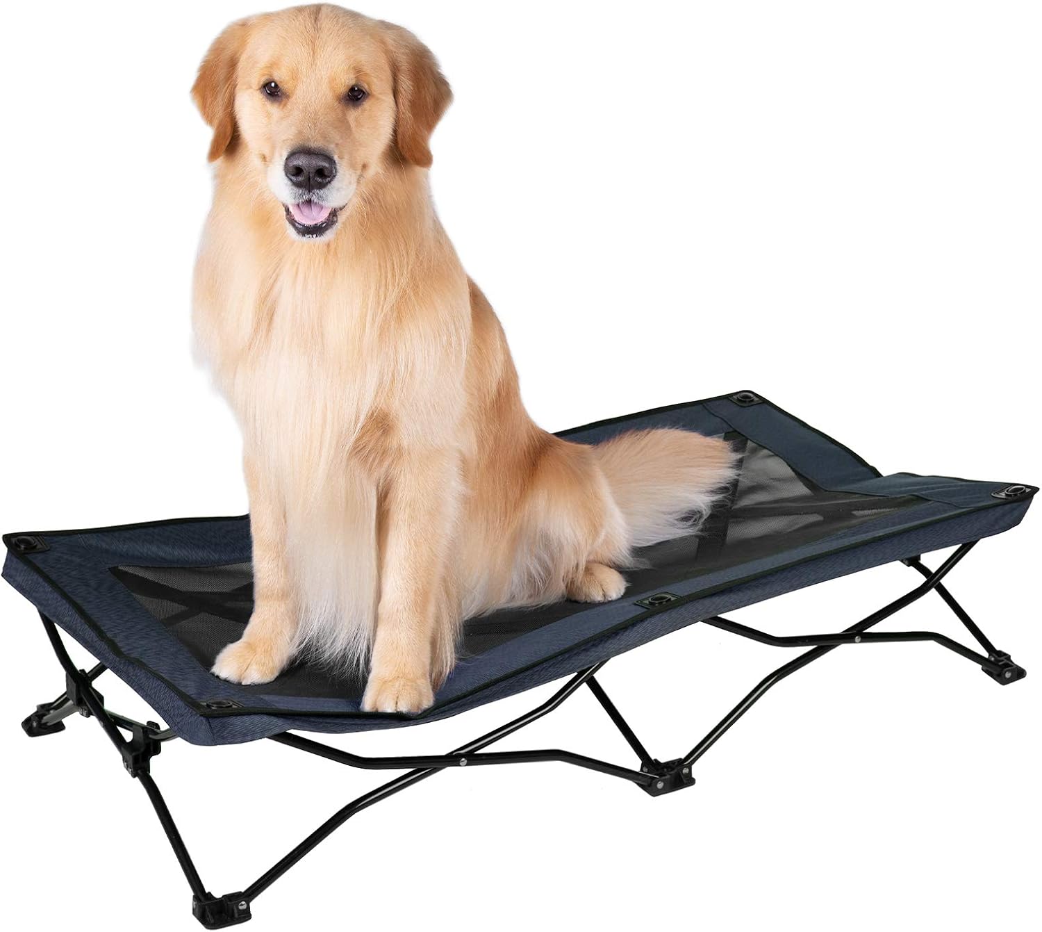 Veehoo Folding Elevated Dog Bed - Portable Raised Dog Cot for Camping, No Assembly Required, Cooling Pet Bed with Breathable & Washable…
