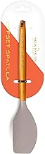 Silk Route Home Acacia Wood & Grey Silicone Offset Spatula Kitchen Utensil