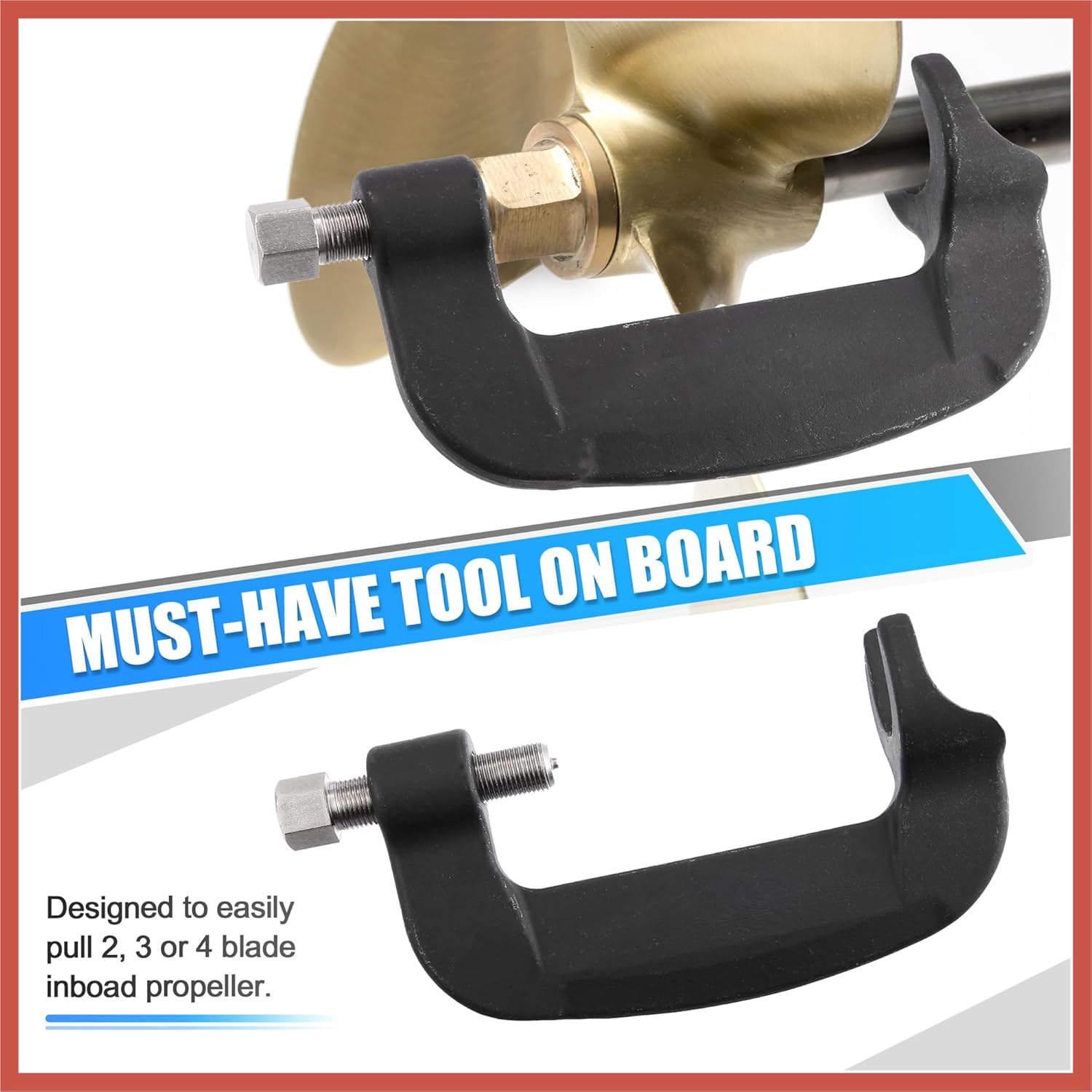 ACROPIX Inboard Propeller Puller C Clamp Puller for Ski & Wakeboard Surf Propellers fits 3/4" to 1-1/8" Shaft Car Parts